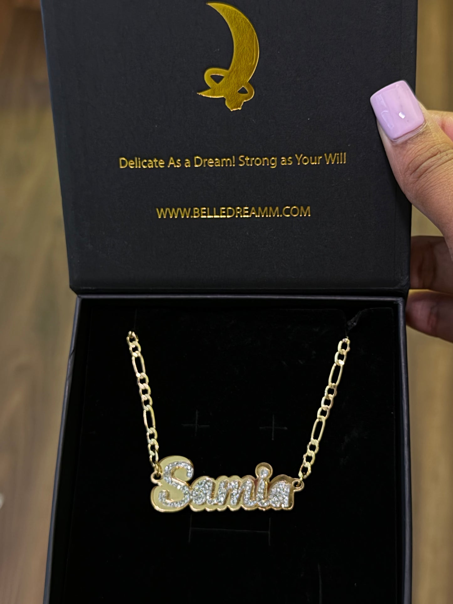 Custom Glitz Double Nameplate Necklace