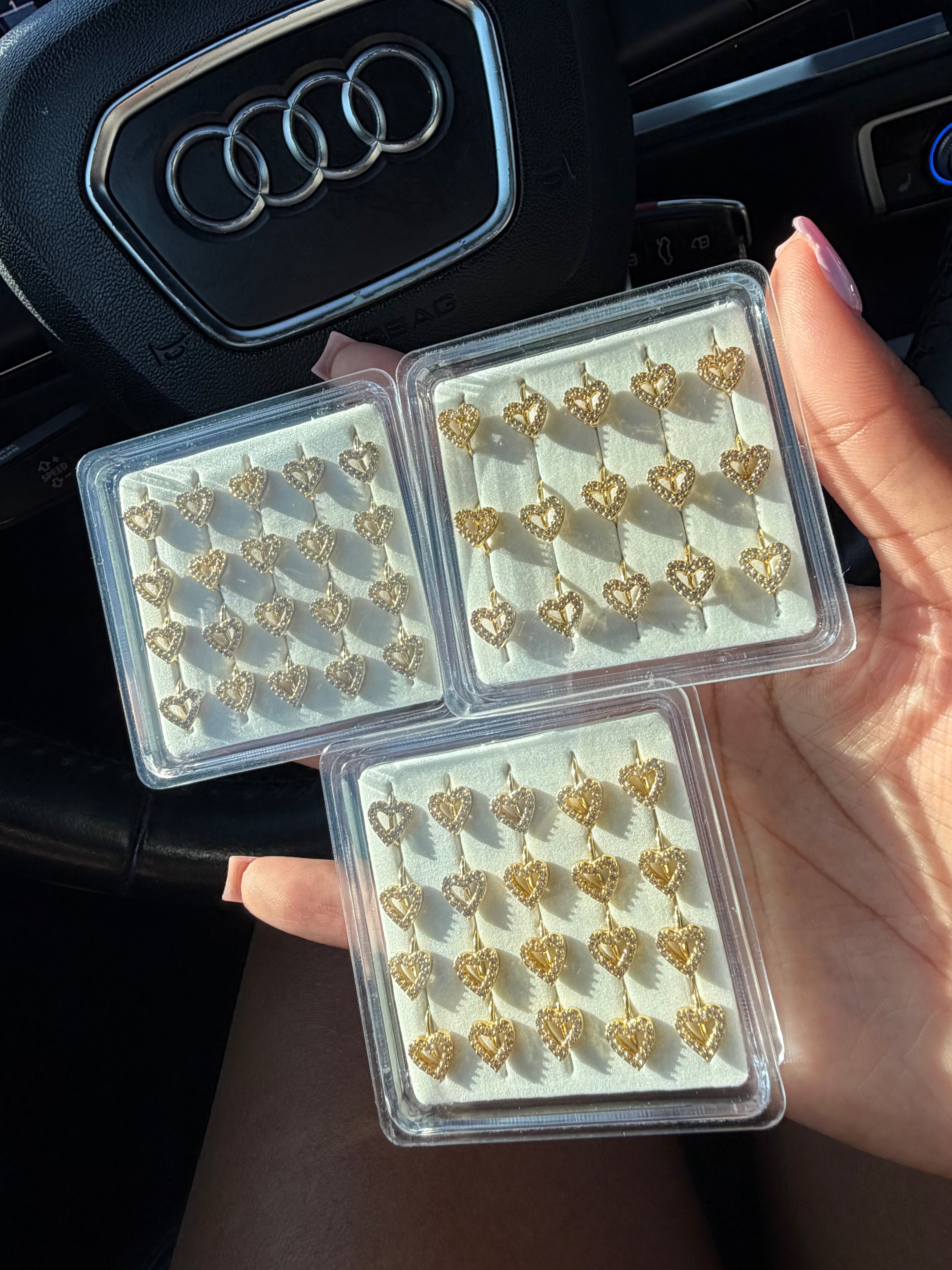 Heart Gold Nose Ring Hoops