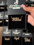 Custom Glitz Double Nameplate Necklace
