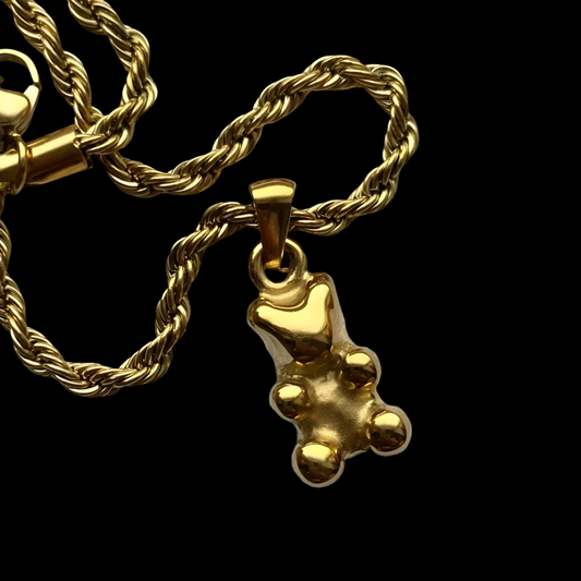 Gold Teddy Bear Necklace