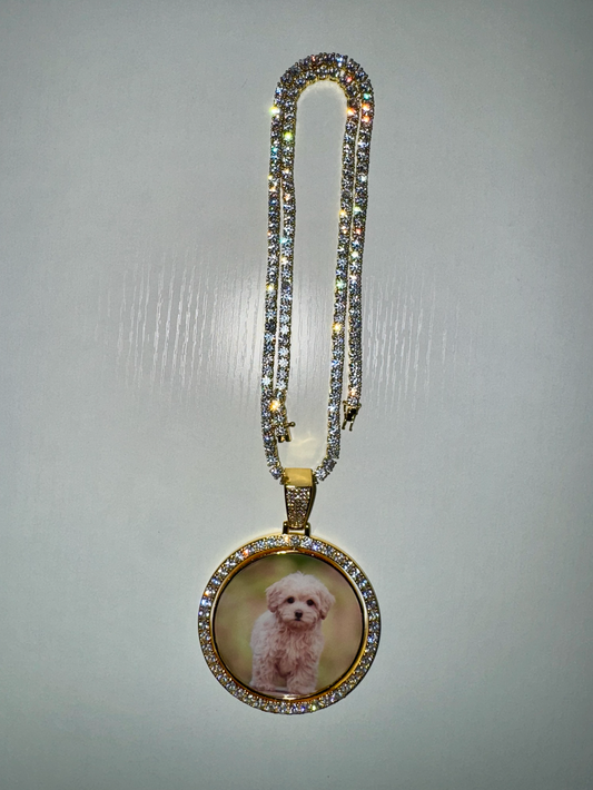 Double Sided LARGE round photo necklace